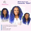 New Goddess Locs Crochet Hair 8 Packs 12inch Blue River Faux Locs Crochet Hair Boho Faux Locs Wavy Crochet Curly Hair with Curly Ends Synthetic Hair Extensions (12" 8Packs T1B/Blue#)