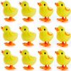 Liberty Imports 12 Pack Wind-Up Chicks - Fluffy Jumping Chicken Ducklings Bulk Wind Up Novelty Easter Party Favors Kids Toys
