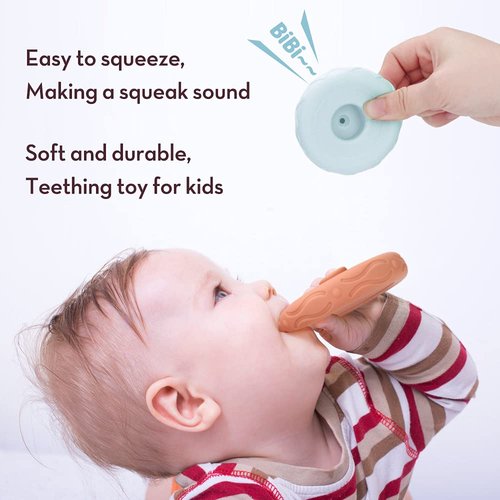 Mini Tudou 6 PCS Baby Girl Toy Stacking & Nesting Toys, Soft Stacking Blocks Ring Stacker, Baby Sensory Teethers Toys w/Letter, Animal and Shape, Early Learning Toys for Babies Toddlers Kids 6 Months