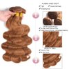 Brown Body Wave Bundles Human Hair Color 30 Brown Bundles Body Wave Human Hair Bundles Unprocessed Virgin Hair Brazilian Hair 3 Bundles For Black Women Extension Light Brown Bundles 12 14 16 inch