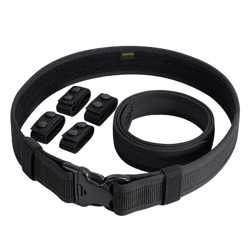 Vianyer Duty Belt for Law Enforcement Police 2" Tactical EDC Patrol Work Belt Officier Utility Web Belt for Security Correction M(30"-34")