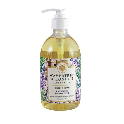 Wavertree & London Natural Liquid Soap Bottle with Dispenser Pump, Lavender Scented Liquid Hand Soap - Australia Made Moisturizing Plant Oil Body & Hand Wash Soap