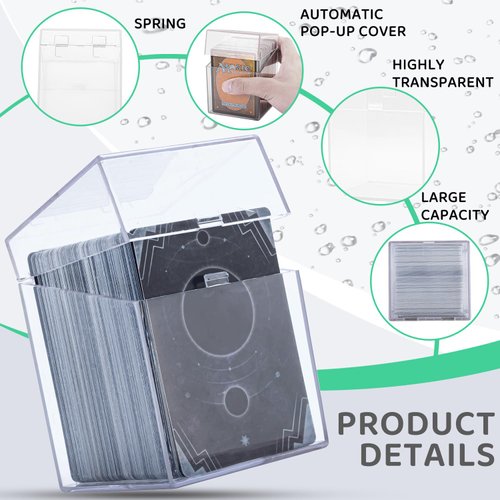 JEPISADI 100+ Card Deck Cases,Deck Case for 100 TCG Cards,Super Clear Trading Card Storage Box for Baseball Cards and MTG Deck - Waterproof Secure & Durable Storage for Trading Card Games（6 Pack）