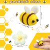 Moukeren Felt Bees for Crafts and Crocheted Spring Flowers Set, Wool Bee Decorations Plush Knitted Flowers for DIY Craft Decoration Party Favors (36 Pcs)