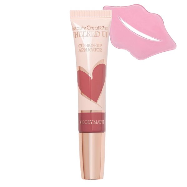 Glam Lux Beauty Bundle Beauty Creations Flawless Stay Liquid Blush Cheeked Up Dewy Blush Wand Natural Glow Lightweight Non-Greasy Blendable Lasts all Day w/Collagen Lip Mask (Moody Mauve, 12g)