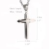 HZMAN Mens Polished Stainless Steel Silver Cross Pendant Necklace 22+2 Inches Chain (Silver)
