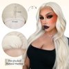 Lady Miranda 26 Inch 13×3 Platinum Blonde Wig Synthetic Lace Front Wig HD Lace Front Wigs 180% Density Synthetic Lace Front Wigs Pre Plucked Natural Blonde Lace Front Wigs Synthetic Hair For Women