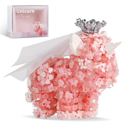1363PCS Ideas Flowers Unicorn Building Blocks,Creative Animal Building Set Box for 14+ Girls Boys Or Adults