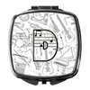 Caroline's Treasures CJ2007-DSCM Letter D Musical Note Letters Compact Mirror Decorative Travel Makeup Mirror for Women Girls Gifts Pocket Makeup Mirror Folding Handheld