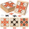 Meooeck 6 Pieces Wooden Tic Tac Toe Game Mini Board Game Xo Chess Board Game Family Game Toys Birthday Party Favors, Goody Bag Stuffers