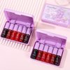 6 Colors Grapes Lip Tint Stain Set, Korean Velvet Lip Stain Watery Lip Stain Tint Moisturizing Mini Liquid Lipstick Set, Long Wearing, Non-Stick Cup, Waterproof, High Pigment, Lip Tint Makeup