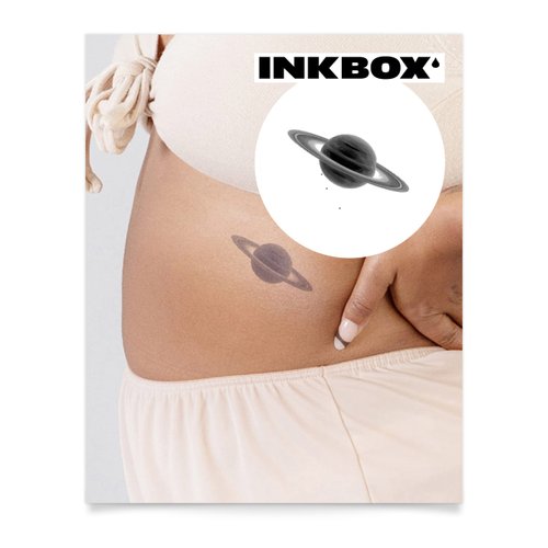 Inkbox Temporary Tattoos, Semi-Permanent Tattoo, One Premium Easy Long Lasting, Water-Resistant Temp Tattoo with For Now Ink - Lasts 1-2 Weeks, Ring of Saturn, 3 x 3 in