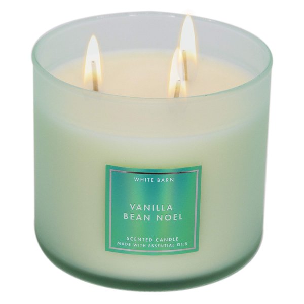 White Barn Bath and Body Works, 3-Wick Candle w/Essential Oils - 14.5 oz - Many Scents! (Vanilla Bean Noel)