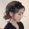 Ewanda store 5 Pcs Polka Dot Hairband for Women, Cotton Yarn Headbands with Bows, Hair Accessories for Various Occasions