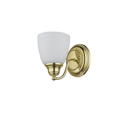 Livex Lighting 13671-02 Somerville 1 Light Wall Sconce, Polished Brass