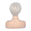 Baruisi Short Cream White Wigs for Women Synthetic Natural Party Cosplay Pixie Wig with Wig Cap