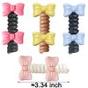 Double Bows Spiral Hair Ties No Damage Telephpone Line Hairties Plastic Coil Hair Ties for Women Hair Clips Ponytail Holders Telephone Cord Hair Bows Hair Elastics Bow Hair Tie Girls Hair Accessories
