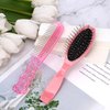 Wig Brushes for Synthetic Hair, 2 Pieces Stainless Steel Teeth Wig Brush Portable Synthetic Doll Wig Hair Brush Metal Wire Wet Hair Comb Hair Extension Brush Wig Brush for Women Girls Human Hair, Pink