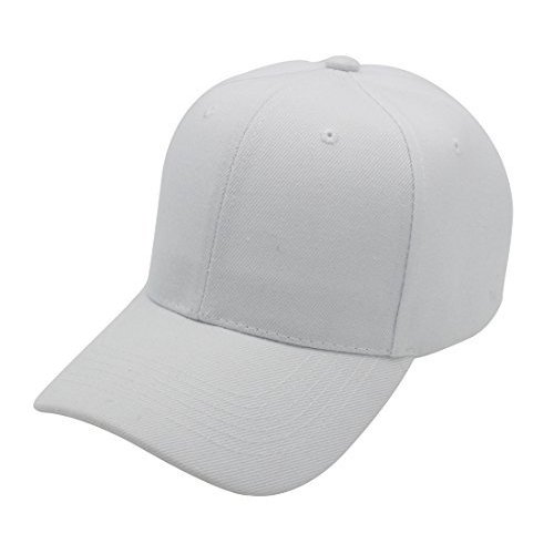Baseball Cap Hat Men Women - classic adjustable plain blank, WHT