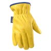 Water Resistant Leather Work Gloves, Grain Cowhide, Palm Patch, HydraHyde Technology, Medium (1201M)