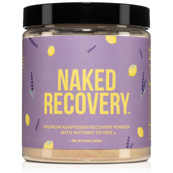 Naked Recovery - Mushroom Supplement Powder - Lions Mane, Cordyceps, Reishi, Tart Cherries, Lemon Balm - Adaptogen Wellness Formula, Stress Relief, Muscle Recovery - 30 Servings