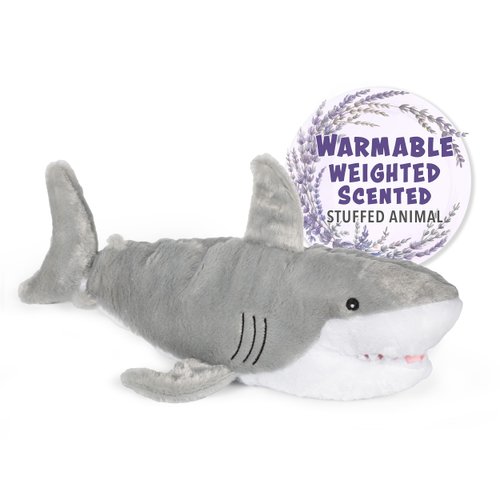 Warm Pals - Samuel Shark - 1.5lbs - Cozy Microwavable Lavender Scented Plush Toys - Heated Stuffed Animal - Heatable Coolable Bedtime Comfort Plushie