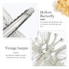 BARTOSI Silver Butterfly Hair Clips Moving Butterfly Hair Clip Hair Pins Hair Accessories for Women and Girls (Pack of 2)