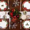chiazllta 48 PCS Christmas Party Paper Plates Supplies Disposable Christmas Poinsettia Party Dessert Plates Christmas Themed Party Favors Decorations for Holiday New Year