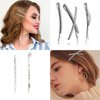 16 Pieces Silver Rhinestone Bobby Pins Set Delicate Decorative Fancy Crystal Hair Clips Shiny Fancy Metal Barrettes, I S X Shaped Diamond Hair Accessories for Women Ladies Girls Wedding Prom Party