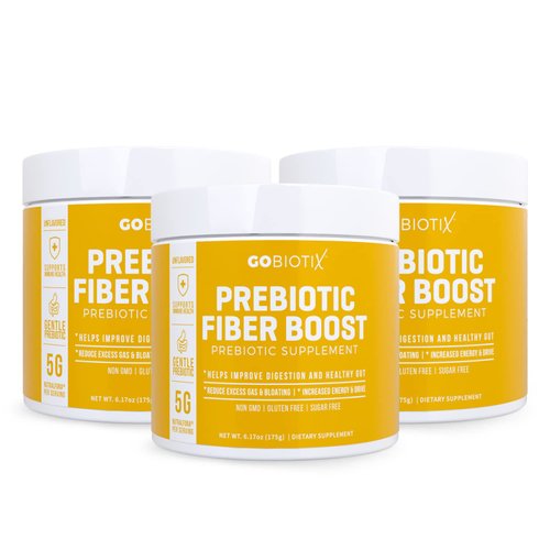 GOBIOTIX Fiber Supplement - Prebiotic Soluble Fiber Powder, Supports Gut Health and Digestive Regularity - Gummies Alternative - Gluten & Sugar Free, Keto, Vegan - 1 Scoop Daily, 35 Servings (3 Pack)