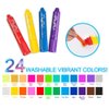 MayMoi Tempera Paint Sticks, Bright Colors Tempera Paint Sticks Quick Drying, Easy to Color and Washable Paint Crayons for Kids and Students (24 Colors)