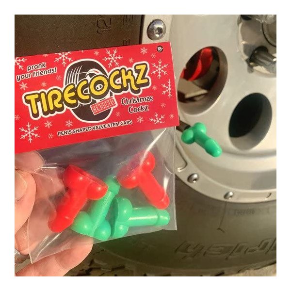 Tirecockz Prank Valve Stem Caps - Christmas Edition White Elephant Gift