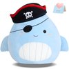 CozyWorld 14” Pirate Whale Plush Pillow Stuffed Animals Original Plushie Cute Soft for Boys Girls