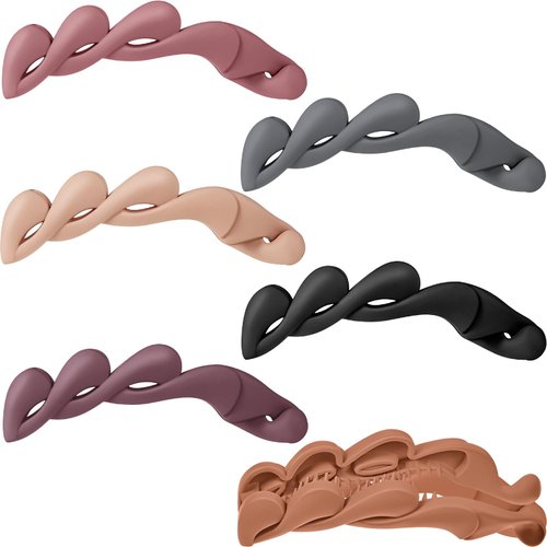 6 Pcs Hair Clips and Combs for Girls & Women - Banana Clincher, Fishtail Ponytail Clamp, Accessories for Long, Thick, or Medium Hair (4.13 Inch, Elegant Colors)