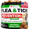 Flea and Tick Prevention for Dogs Chews - Natural Dog Flea and & Tick Control - Advanced Oral Pills Supplement Treatment for All Breeds & Size - Vet Formulated - Soft Chewables - Made in USA