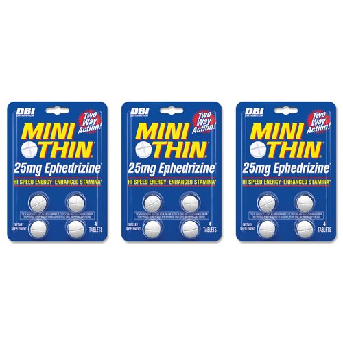Mini Thin | Two-Way Action Caffeine Pills - High Speed Energy and Enhanced Stamina* - 205mg Caffeine; 25mg Ephedrizine (Yohimbe, DMAE, Green Tea, Whit