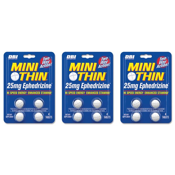 Mini Thin | Two-Way Action Caffeine Pills - High Speed Energy and Enhanced Stamina* - 205mg Caffeine; 25mg Ephedrizine (Yohimbe, DMAE, Green Tea, Whit