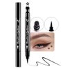 BINGBRUSH Double-head Liquid Stamp Eyeliner Pencil, Colors Flowers Heart Moon Star Shapes Face Stamps Makeup Colorful Waterproof Slim Gel Felt Tip High Pigment Liquid Eyeliner (03#Flower&Black)