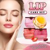 UAOE 4PCS Lip Scrub and Mask Set,Cherry and Honey Pot Lip Balm,Strawberry and Watermelon Lip Exfoliator Scrub and Moisturizer,Repair Lips Sleeping Mask,Reduce Fine Lines Lips Care Set