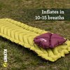 Klymit Static V2 Inflatable Sleeping Pad for Camping, Ultralight Hiking and Backpacking Air Bed, Green