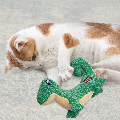 KONG Luvs Crinkle Textured Cat Toy Stuffed with Catnip (Lizard)