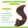 LORIEN Clip in Hair Extensions Real Human Hair, 24 Inch 120g, 4 Dark Brown, Clip in 100% Brazilian Remy Human Hair Extensions 8pcs Per Set with 18 Clips Double Weft