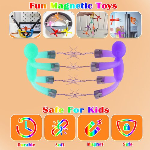 mom&myaboy10PCS Mini Man Magnetic Toy, Translucent Novelty Toys, Rubber Magnet Men Toy Fridge Magnets Humanoid Magnetic Toy Kids Travel Toys Birthday Gifts (Transparency)