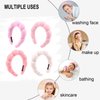 Canitor 4 PCS Spa Headband Pink Skincare Headband Makeup Headband Face Wash Skin Care Make Up Cute Preppy Teen Girl Gifts Trendy Stuff Aesthetic Bachelorette Party Favors Valentines Day Christmas