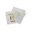 Cheers to 60 Years Cocktail Napkins | Happy 60th Birthday Decorations for Men and Women and Wedding Anniversary Party Decorations | 50-Pack 3-Ply Napkins | 5 x 5 inch folded (White)