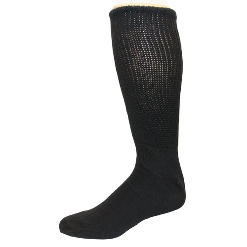 Foot Galaxy Diabetic Socks, Men 10-13, Black, 3 Pair