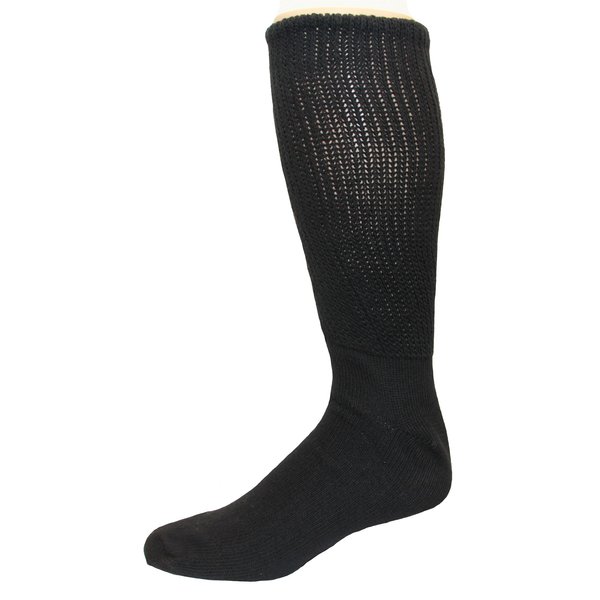 Foot Galaxy Diabetic Socks, Men 10-13, Black, 3 Pair