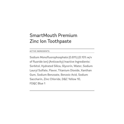 SmartMouth Premium Zinc Ion Toothpaste - Whitening Toothpaste with Fluoride - Refreshing, Anti-Cavity Toothpaste for Adults - Strengthens Enamel - Mild Mint Flavor, 6 oz (2 Pack)