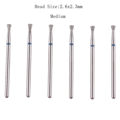 MZCMSL 6pcs Tapered Cuticle Nail Drill Bits, Pro Diamond Nail Bit Set for Nail Salon Manicure, 3/32 Shank efile Bit (Medium)