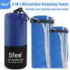 Sfee 2 Pack Microfiber Travel Towel, Quick Dry Towel Camping Towel Super Absorbent Compact Lightweight Sports Towel Swim Towel Gym Towel Beach Towel Set for Gym, Hiking, Pool, Backpacking, Bath, Yoga